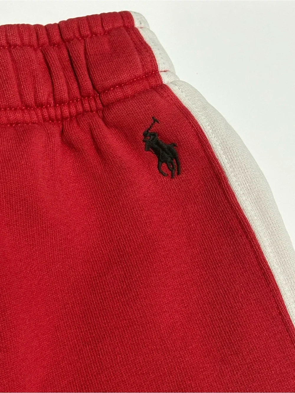Ralph Lauren Red Fleece Joggers with Black Waistband